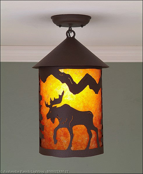 Avalanche Ranch Cascade-Mountain Moose Rustic Brown M48627AM-27 Ceiling Light - Rustic Brown
