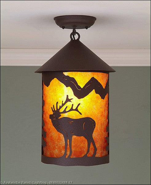 Avalanche Ranch Cascade-Mountain Elk Rustic Brown M48633AM-27 Ceiling Light - Rustic Brown