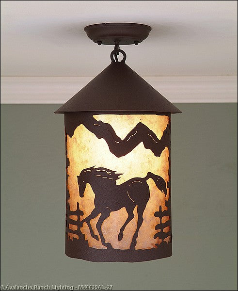 Avalanche Ranch Cascade-Mountain Horse M48635AL-27 Ceiling Light - Rustic Brown