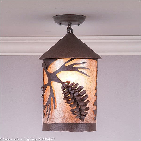 Avalanche Ranch Cascade-Spruce Cone M48640AL-27 Ceiling Light - Rustic Brown