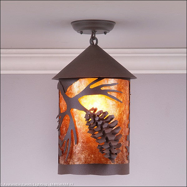 Avalanche Ranch Cascade-Spruce Cone M48640AM-27 Ceiling Light - Rustic Brown