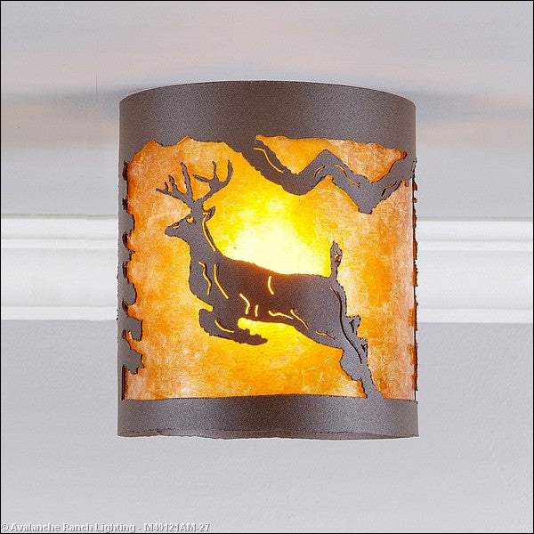 Avalanche Ranch Kincaid-Valley Deer M49121AM-27 Ceiling Light - Rustic Brown