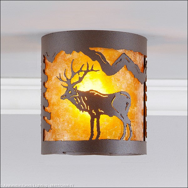 Avalanche Ranch Kincaid-Valley Elk M49123AM-27 Ceiling Light - Rustic Brown