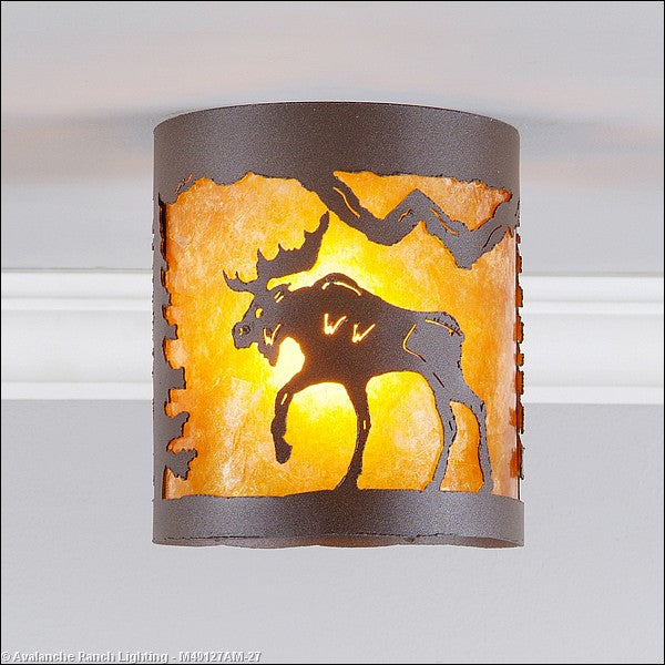 Avalanche Ranch Kincaid-Mountain Moose M49127AM-27 Ceiling Light - Rustic Brown