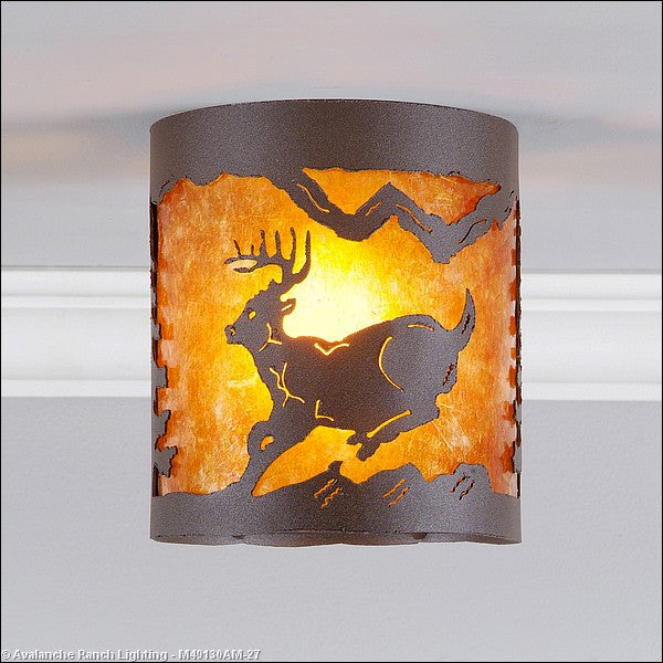 Avalanche Ranch Kincaid-Mountain Deer M49130AM-27 Ceiling Light - Rustic Brown