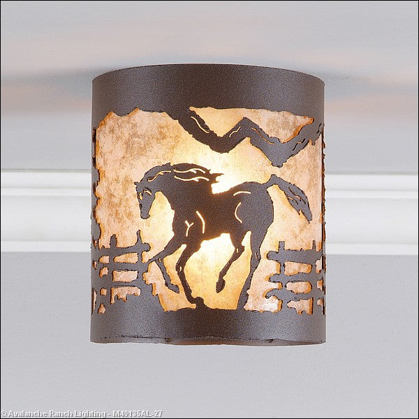 Avalanche Ranch Kincaid-Mountain Horse M49135AL-27 Ceiling Light - Rustic Brown