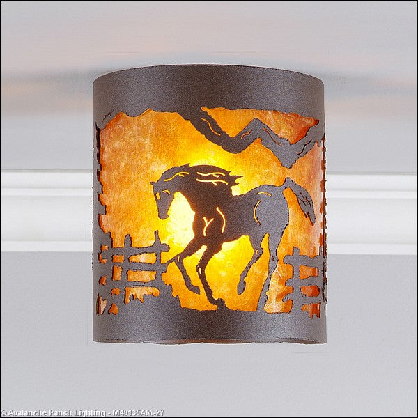 Avalanche Ranch Kincaid-Mountain Horse M49135AM-27 Ceiling Light - Rustic Brown