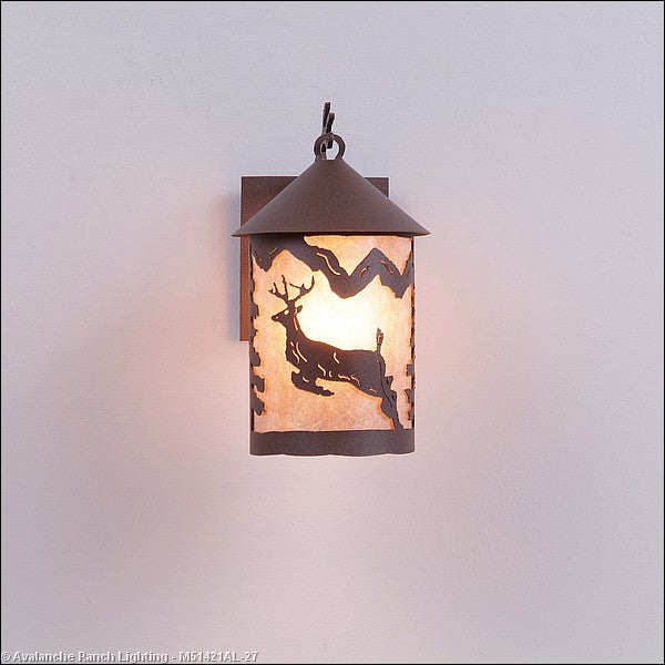 Avalanche Ranch Lighting M51421AL-27 Cascade Lantern-Valley Deer One Light Wall Sconce Outdoor Bronze / Dark