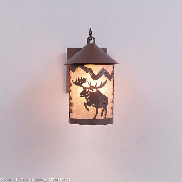 Avalanche Ranch Lighting M51422AL-27 Cascade Lantern-Alaska Moose One Light Wall Sconce Outdoor Bronze / Dark