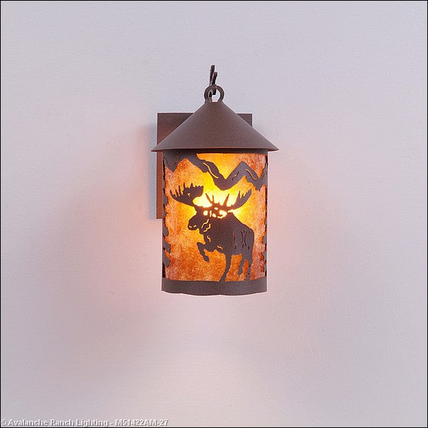 Avalanche Ranch Lighting M51422AM-27 Cascade Lantern-Alaska Moose Exterior - Wall Mount Outdoor Bronze / Dark