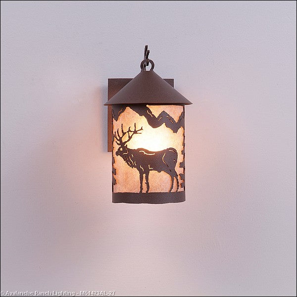 Avalanche Ranch Lighting M51423AL-27 Cascade Lantern-Valley Elk One Light Wall Sconce Outdoor Bronze / Dark