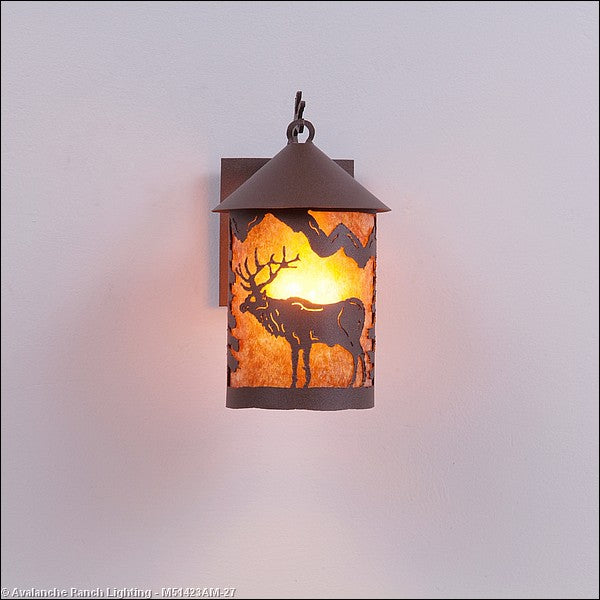 Avalanche Ranch Lighting M51423AM-27 Cascade Lantern-Valley Elk Exterior - Wall Mount Outdoor Bronze / Dark