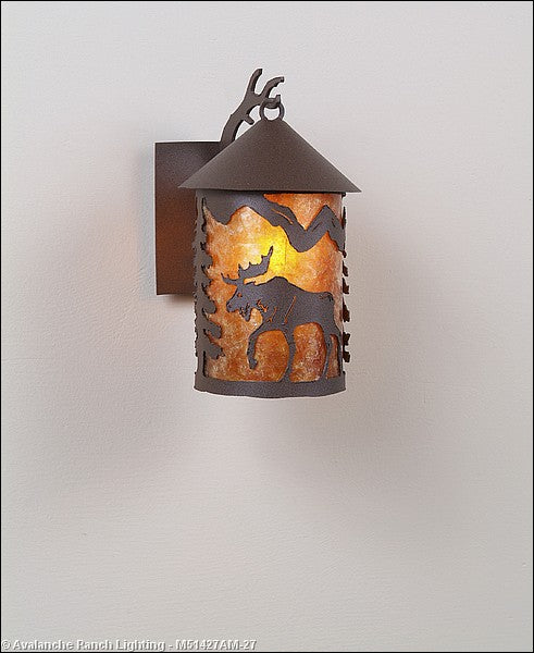 Avalanche Ranch Lighting M51427AM-27 Cascade Lantern-Mountain Moose One Light Wall Sconce Outdoor Bronze / Dark