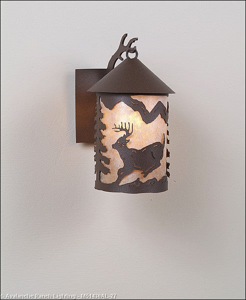 Avalanche Ranch Lighting M51430AL-27 Cascade Lantern-Mountain Deer One Light Wall Sconce Outdoor Bronze / Dark