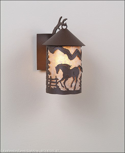 Avalanche Ranch Lighting M51435AL-27 Cascade Lantern-Mountain Horse One Light Wall Sconce Outdoor Bronze / Dark
