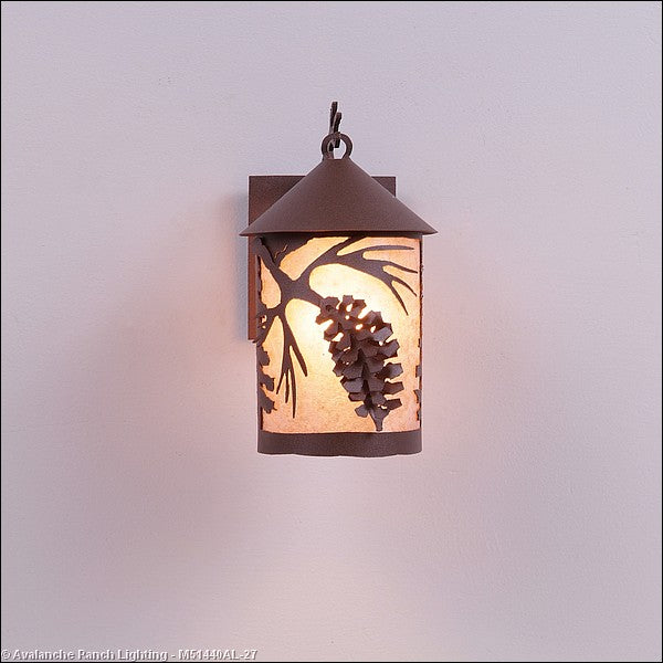 Avalanche Ranch Lighting M51440AL-27 Cascade Lantern-Spruce Cone One Light Wall Sconce Outdoor Bronze / Dark