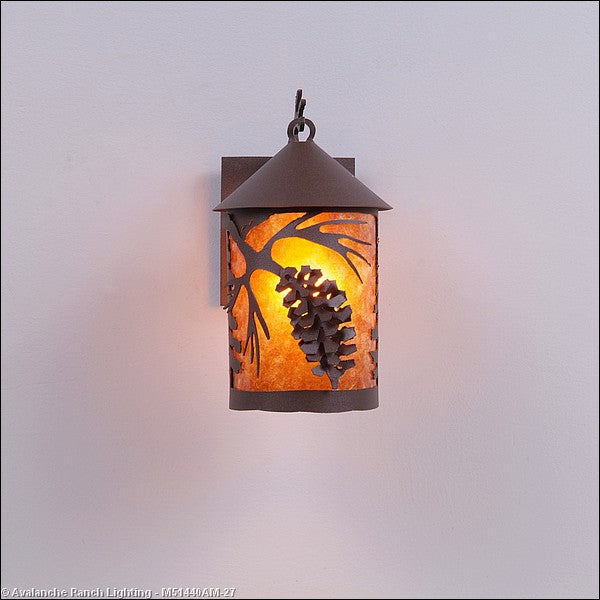 Avalanche Ranch Lighting M51440AM-27 Cascade Lantern-Spruce Cone Exterior - Wall Mount Outdoor Bronze / Dark