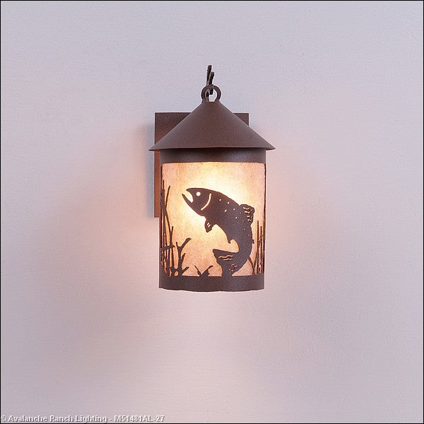 Avalanche Ranch Lighting M51481AL-27 Cascade Lantern-Trout One Light Wall Sconce Outdoor Bronze / Dark