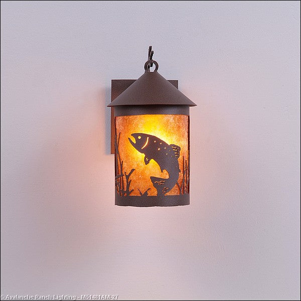 Avalanche Ranch Lighting M51481AM-27 Cascade Lantern-Trout Exterior - Wall Mount Outdoor Bronze / Dark