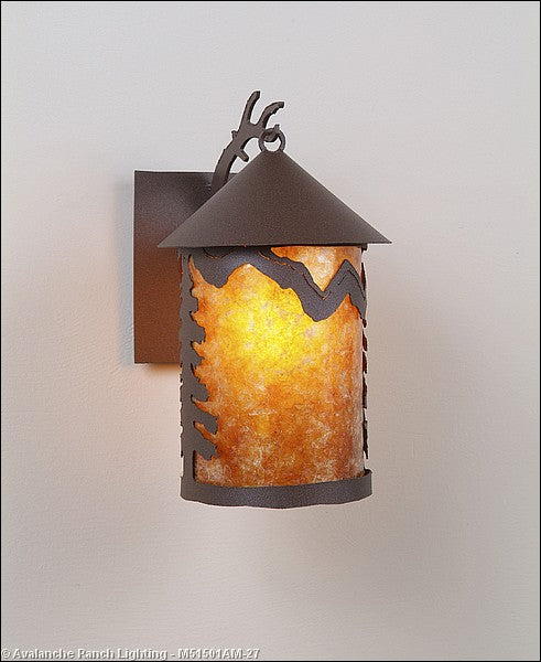 Avalanche Ranch Lighting M51501AM-27 Cascade Lantern-Rustic Plain One Light Wall Sconce Outdoor Bronze / Dark