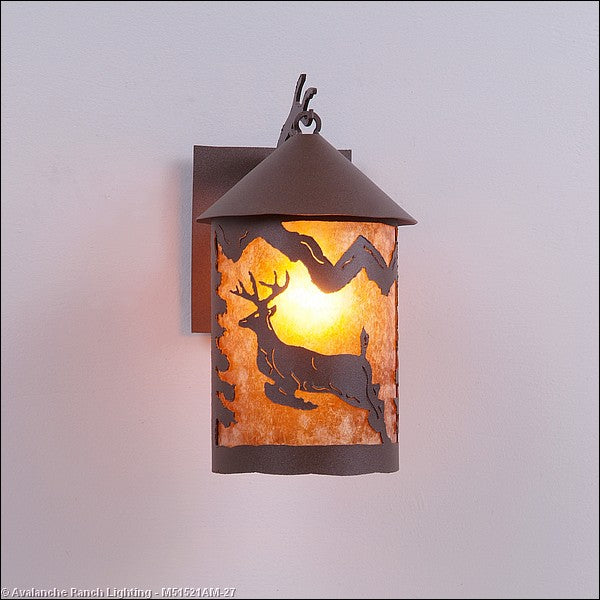 Avalanche Ranch Lighting M51521AM-27 Cascade Lantern-Valley Deer Exterior - Wall Mount Outdoor Bronze / Dark