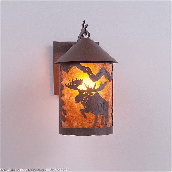 Avalanche Ranch Lighting M51522AM-27 Cascade Lantern-Alaska Moose Exterior - Wall Mount Outdoor Bronze / Dark