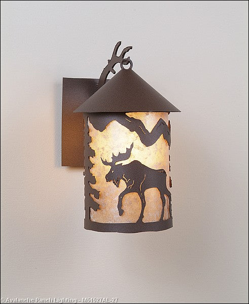 Avalanche Ranch Lighting M51527AL-27 Cascade Lantern-Mountain Moose One Light Wall Sconce Outdoor Bronze / Dark