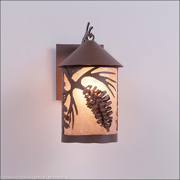Avalanche Ranch Lighting M51540AL-27 Cascade Lantern-Spruce Cone One Light Wall Sconce Outdoor Bronze / Dark