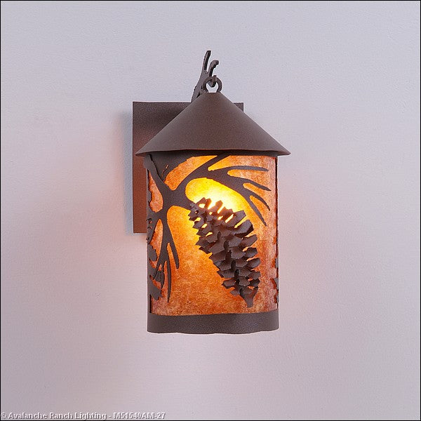 Avalanche Ranch Lighting M51540AM-27 Cascade Lantern-Spruce Cone Exterior - Wall Mount Outdoor Bronze / Dark