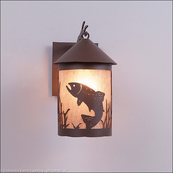 Avalanche Ranch Lighting M51581AL-27 Cascade Lantern-Trout One Light Wall Sconce Outdoor Bronze / Dark