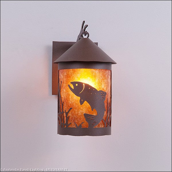Avalanche Ranch Lighting M51581AM-27 Cascade Lantern-Trout Exterior - Wall Mount Outdoor Bronze / Dark