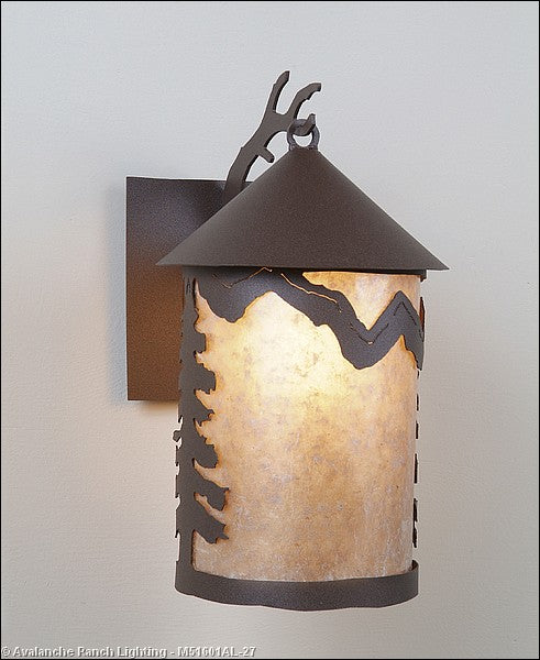 Avalanche Ranch Lighting M51601AL-27 Cascade Lantern-Rustic Plain One Light Wall Sconce Outdoor Bronze / Dark