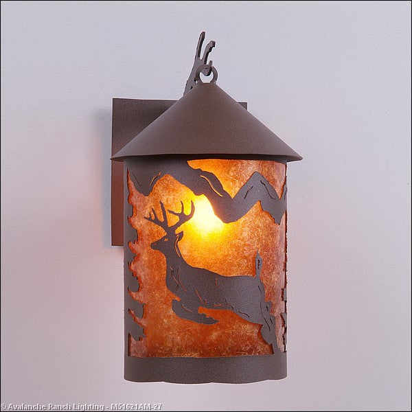 Avalanche Ranch Lighting M51621AM-27 Cascade Lantern-Valley Deer Exterior - Wall Mount Outdoor Bronze / Dark