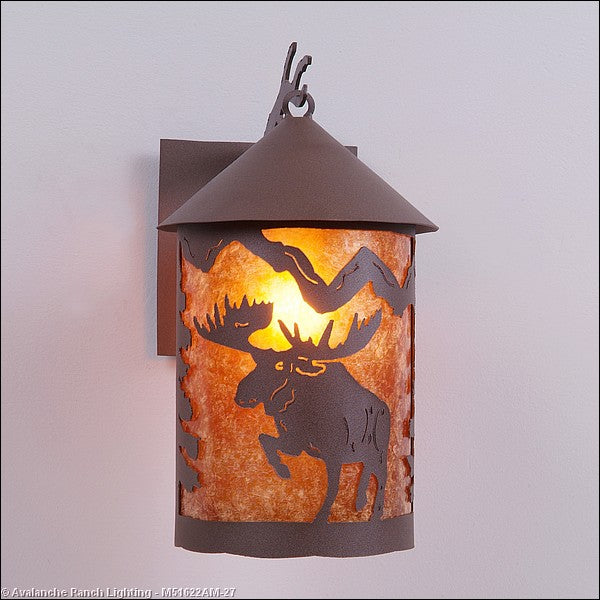 Avalanche Ranch Lighting M51622AM-27 Cascade Lantern-Alaska Moose Exterior - Wall Mount Outdoor Bronze / Dark