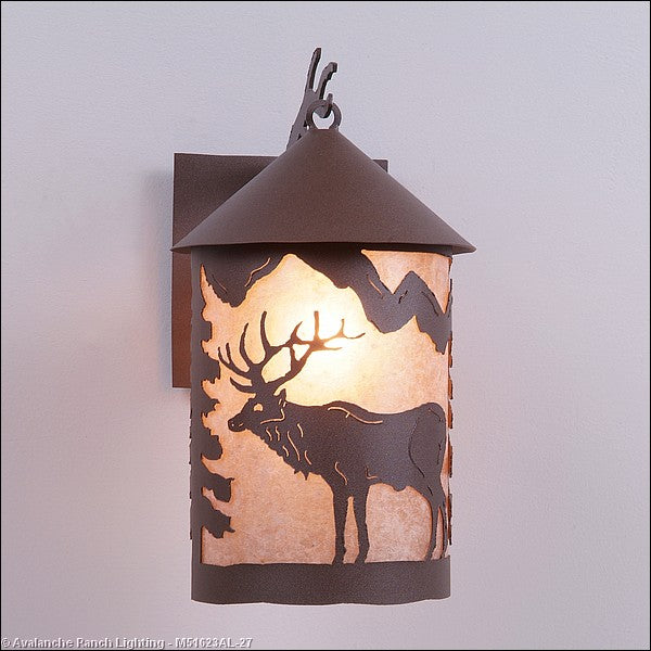 Avalanche Ranch Lighting M51623AL-27 Cascade Lantern-Valley Elk One Light Wall Sconce Outdoor Bronze / Dark