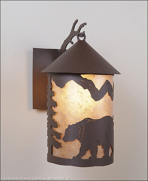 Avalanche Ranch Lighting M51625AL-27 Cascade Lantern-Mountain Bear One Light Wall Sconce Outdoor Bronze / Dark