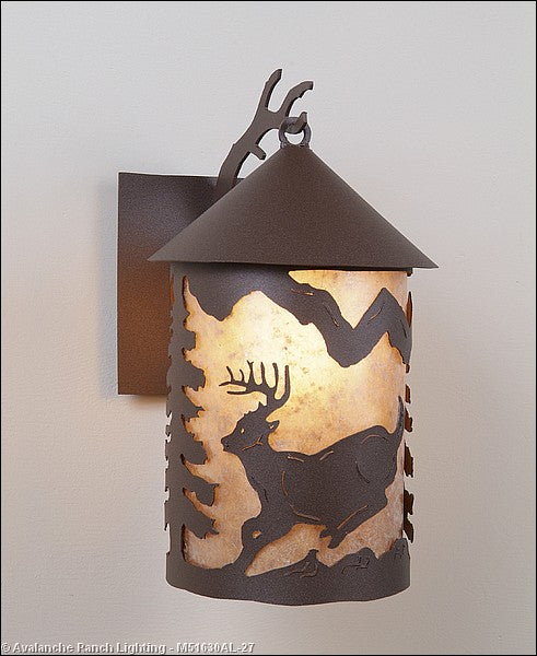 Avalanche Ranch Lighting M51630AL-27 Cascade Lantern-Mountain Deer One Light Wall Sconce Outdoor Bronze / Dark