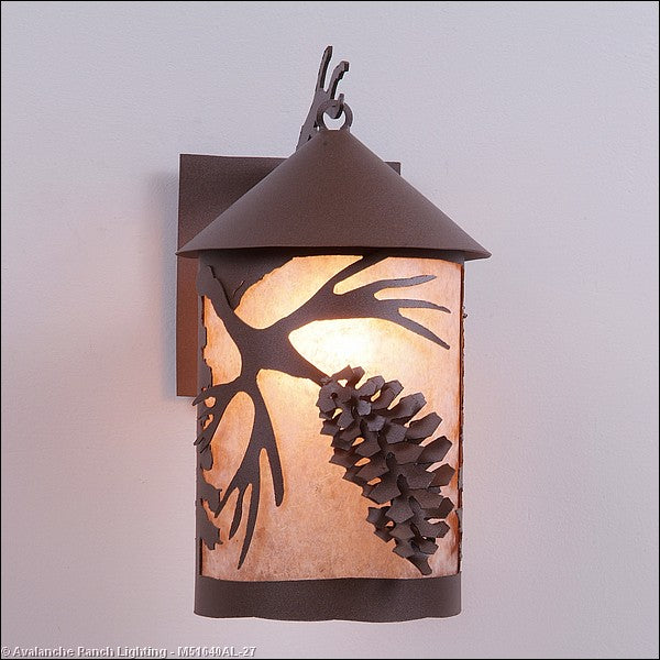 Avalanche Ranch Lighting M51640AL-27 Cascade Lantern-Spruce Cone One Light Wall Sconce Outdoor Bronze / Dark