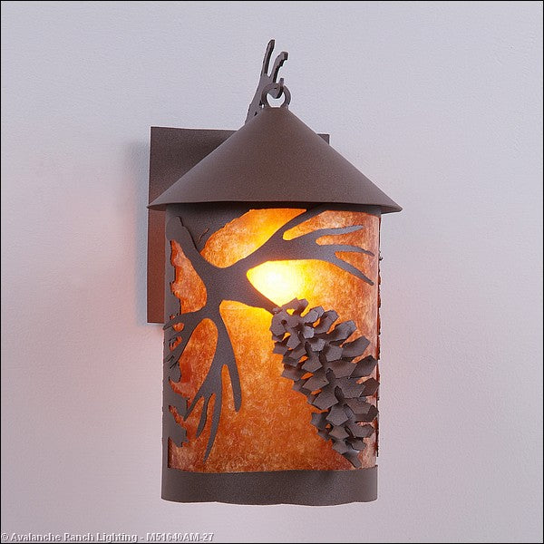 Avalanche Ranch Lighting M51640AM-27 Cascade Lantern-Spruce Cone Exterior - Wall Mount Outdoor Bronze / Dark