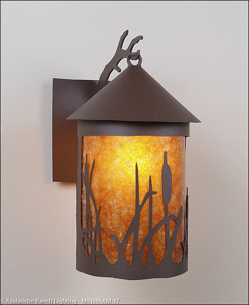 Avalanche Ranch Lighting M51665AM-27 Cascade Lantern-Cattails One Light Wall Sconce Outdoor Bronze / Dark