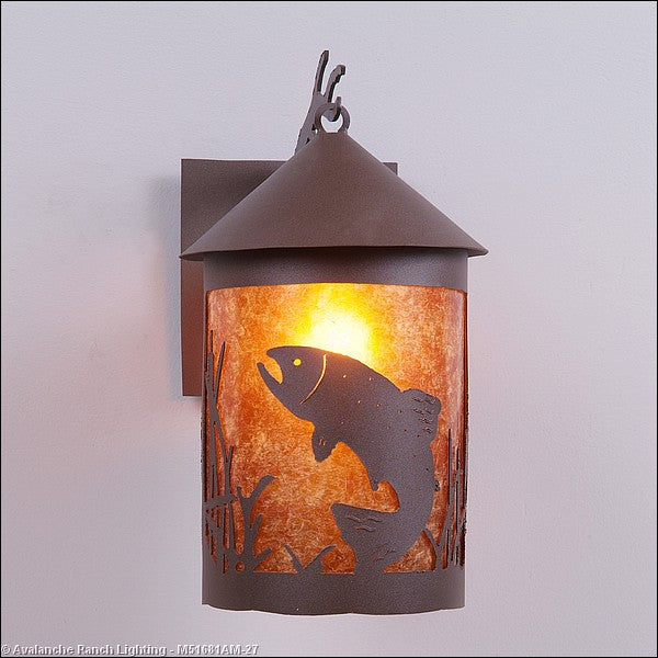 Avalanche Ranch Lighting M51681AM-27 Cascade Lantern-Trout One Light Wall Sconce Outdoor Bronze / Dark