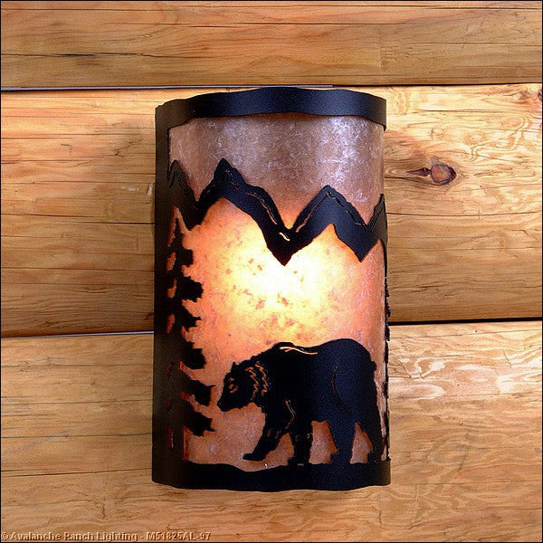 Avalanche Ranch Lighting M51825AL-97 Cascade-Mountain Bear Black Iron Exterior - Sconces Outdoor Black