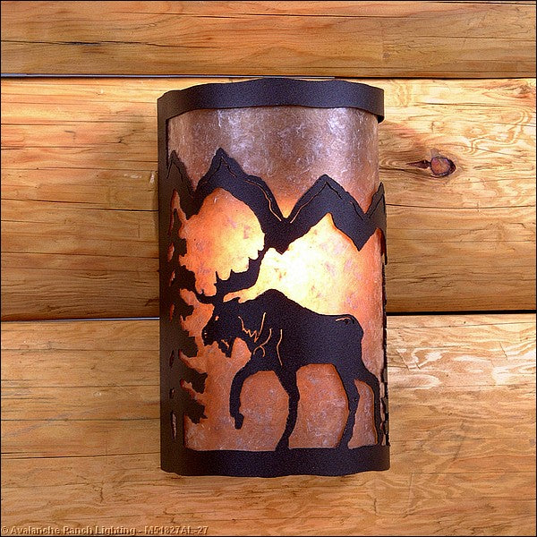 Avalanche Ranch Lighting M51827AL-27 Cascade-Mountain Moose Rustic Brown One Light Wall Sconce Outdoor Bronze / Dark