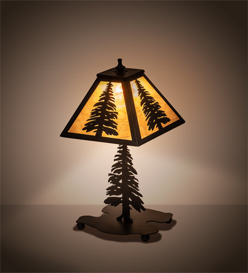 Meyda Tiffany Lighting 31404 Tall Pines One Light Table Lamp Lamp Black