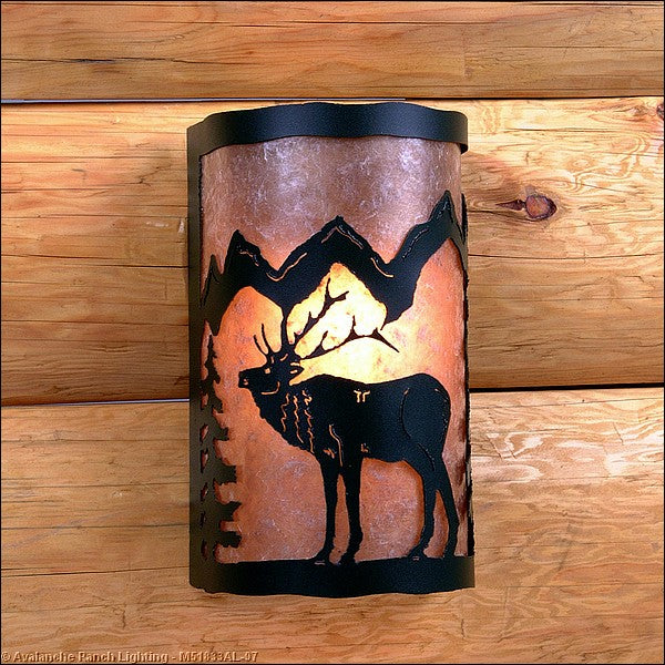 Avalanche Ranch Lighting M51833AL-97 Cascade-Mountain Elk Black Iron Exterior - Sconces Outdoor Black