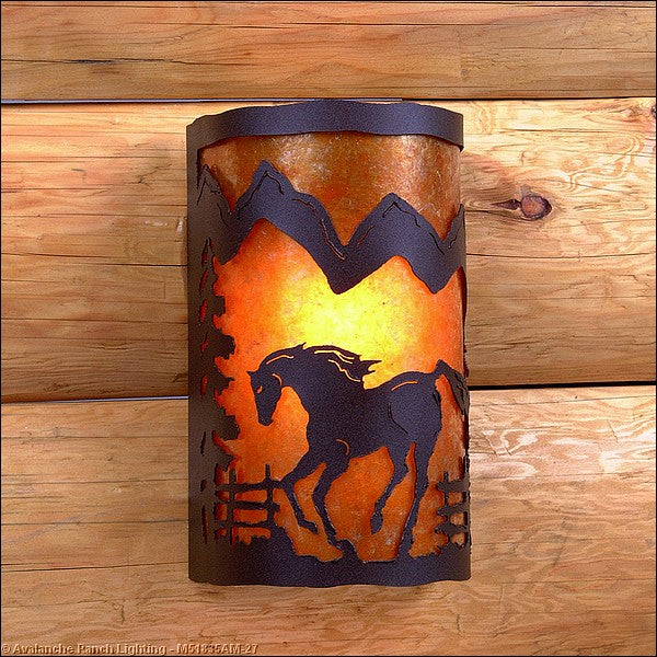 Avalanche Ranch Lighting M51835AM-27 Cascade-Mountain Horse One Light Wall Sconce Outdoor Bronze / Dark
