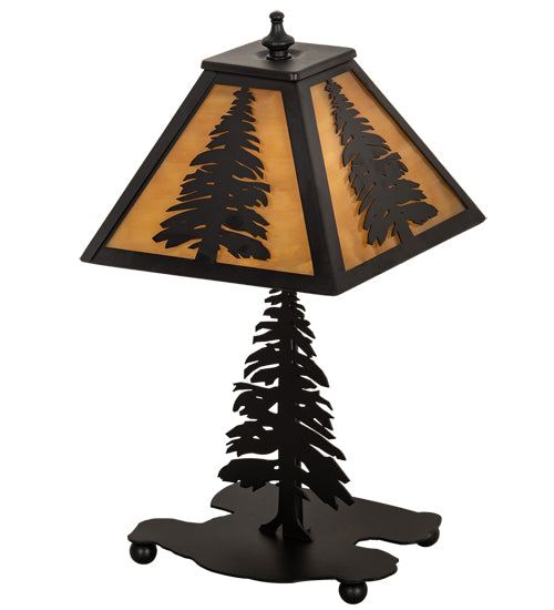 Meyda Tiffany Lighting 31404 Tall Pines One Light Table Lamp Lamp Black