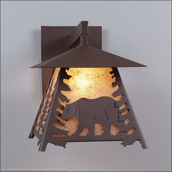 Avalanche Ranch Lighting M53625AL-27 Smoky Mountain-Mountain Bear One Light Wall Sconce Outdoor Bronze / Dark