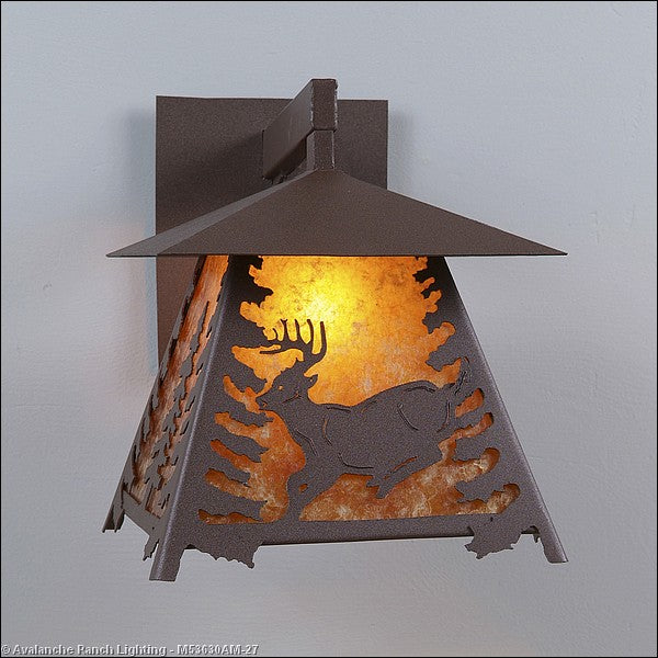 Avalanche Ranch Lighting M53630AM-27 Smoky Mountain-Mountain Deer One Light Wall Sconce Outdoor Bronze / Dark