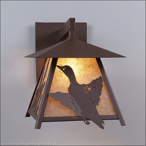 Avalanche Ranch Lighting M53664AL-27 Smoky Mountain-Loon One Light Wall Sconce Outdoor Bronze / Dark